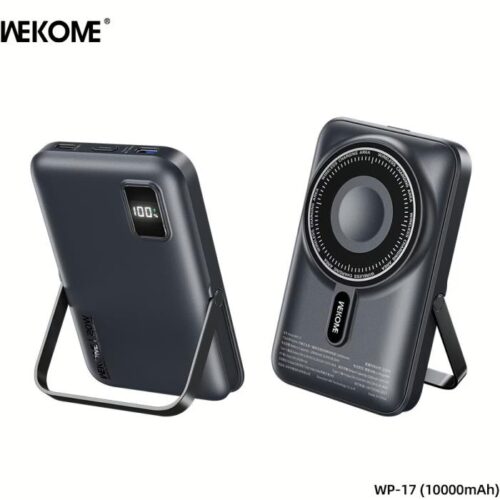 Power Bank 10000mAh PD 20W WK WP-17 1 Θέσης, με Ασύρματη Φόρτιση Magnetic Γκρι