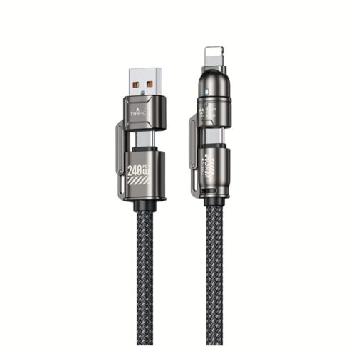 Καλώδιο Φόρτισης WK WDC-50 4 σε 1 PD 240W 1m Γκρι