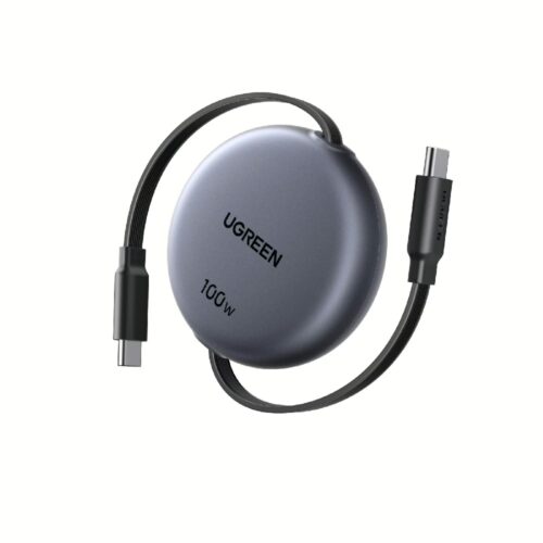 Καλώδιο Φόρτισης UGREEN L531 65905 USB-C σε USB-C PD 100W, Επαναφερόμενο 1m Μαύρο