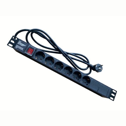 Πολύπριζο 6 Θέσεων 1U Power On PDU-6 με Διακόπτη