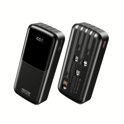Power Bank 20000mAh PD 22,5W WK WP-66 2 Θέσεων, με καλώδιο USB-C/Lightning/Micro/USB Μαύρο