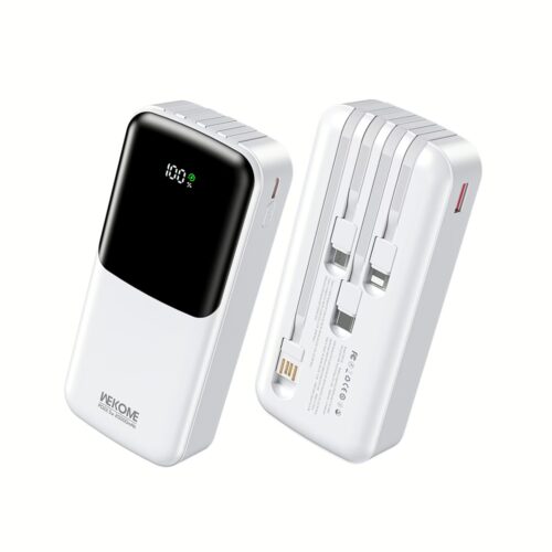 Power Bank 20000mAh PD 22,5W WK WP-66 2 Θέσεων, με καλώδιο USB-C/Lightning/Micro/USB Λευκό