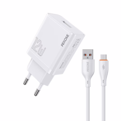 Φορτιστής Σπιτιού 12W WK WP-U76, με καλώδιο Micro USB Λευκό