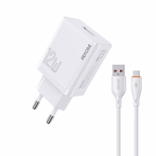 Φορτιστής Σπιτιού 12W WK WP-U76, με καλώδιο USB-C Λευκό