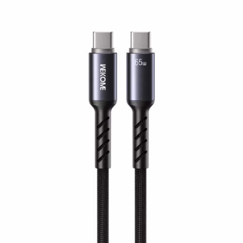 Καλώδιο Φόρτισης με LED WK WDC-C14 USB-C to USB-C PD 65W 1.2m Μαύρο