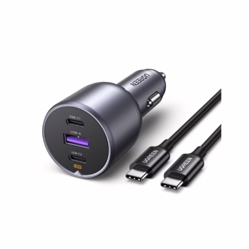 Φορτιστής Αυτοκινήτου 130W UGREEN EC705 55511 3 Θέσεων, με καλώδιο USB-C 100W Γκρί
